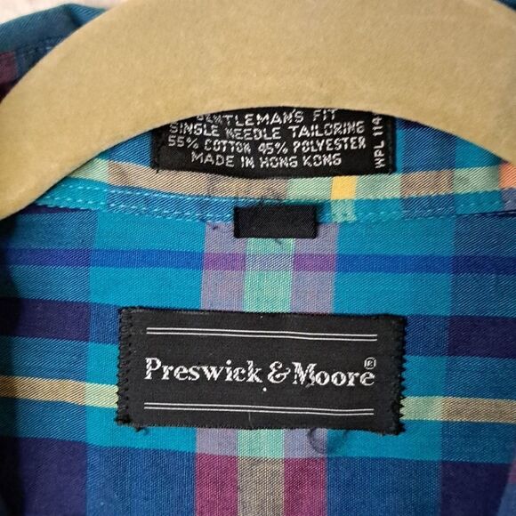 Preswick & Moore gentleman's fit single needle tailoring button down shirt Med - Picture 2 of 5